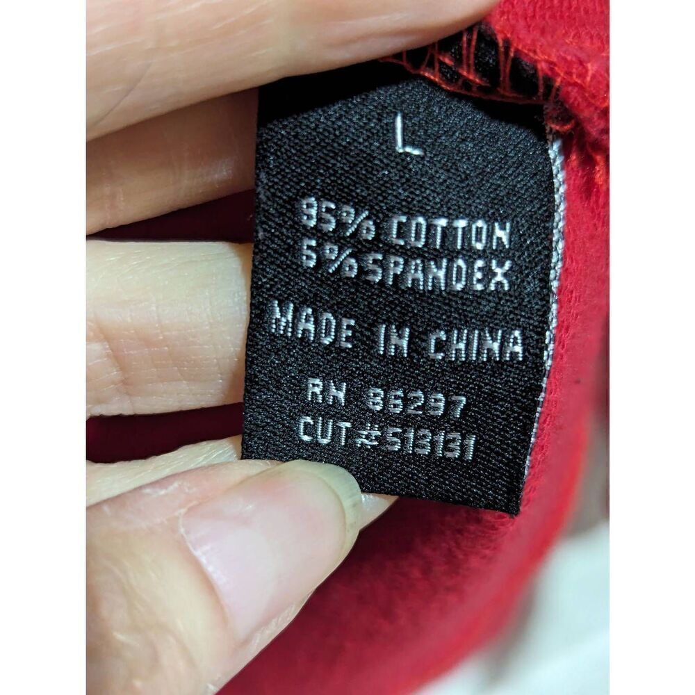 BCBGMaxazria Women's Red Cotton Zip Front Embellished Sweatshirt Jacket Large - Picture 7 of 8